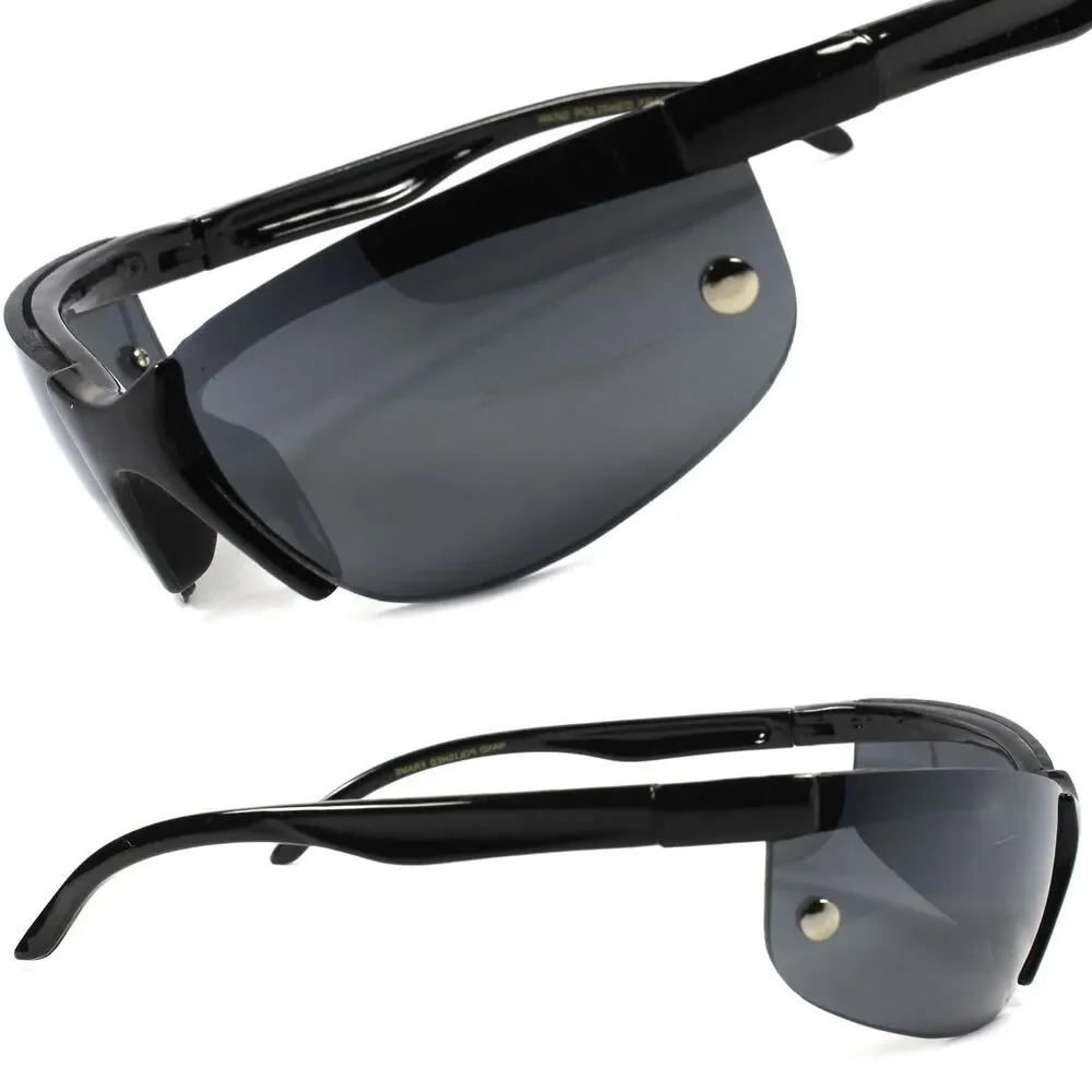 Black Unique Motorcycle Riding Biker Cycling Golf Outdoor Wrap Sport Sunglasses